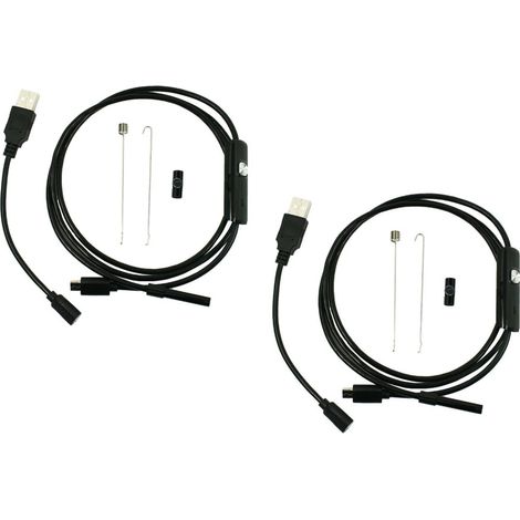 Telecamere per riparazione auto a 2 pezzi, a forma di serpente, a LED, impermeabili, in plastica nera (1/2)