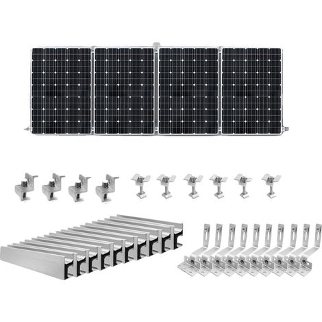 Kit de montage de panneaux solaires, construction en métal durable, angles ajustables, 10PCS (1/2)