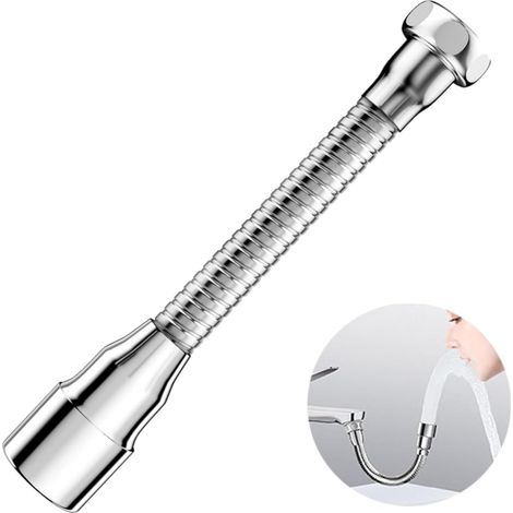 M22 20cm Adjustable Kitchen Faucet Extension with 2 Spray Modes, 360° Rotating Faucet Extension for Kitchen and Bathroom (1/5)