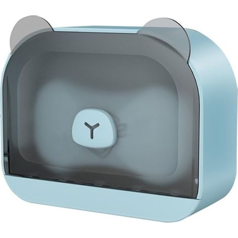 Storage Box with Lid Soap Dish Bathroom Shower Sponge Tray (1/4)