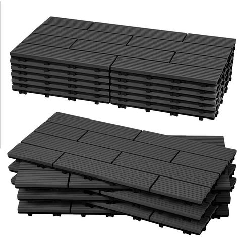 Randaco Antracite 30x60cm Piastrelle per balconi e terrazze, resistenti alle intemperie e di facile manutenzione 18 pezzi (1/5)