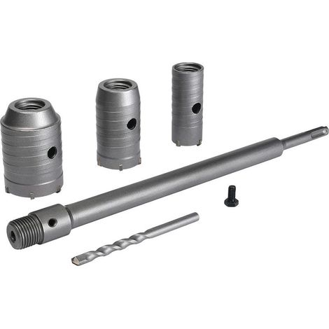 Scie cloche trépan Ø30mm, Ø40mm, Ø50mm – Pour béton, brique et parpaing – Tige d'extension 350mm, pointe en carbure de tungstène (1/5)