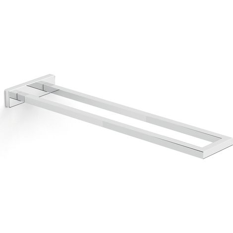Portasalviette fisso a 2 braccia da muro in ottone, alluminio e Cromall A022 Gedy serie ELBA Cromato (1/2)