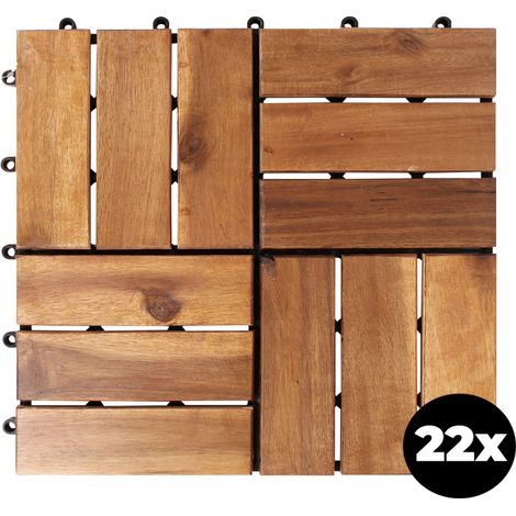 Piastrelle per terrazza in acacia Linder Exclusiv 30x30 cm 22 pezzi