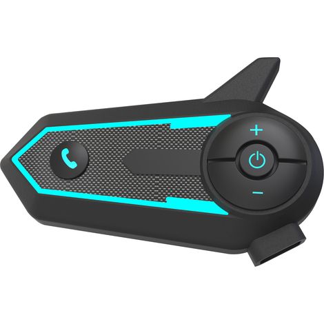 Écouteur Bluetooth pour casque de moto, intercom sans fil étanche avec réduction de bruit et microphone intégré pour appels mains libres, compatible avec le ski, le quad et la moto tout-terrain. (1/5)