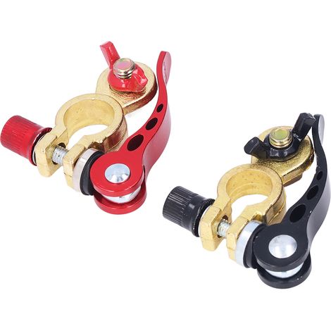2 universelle Kupferbatterieklemmen, Schnellkupplungen für Autos, Set mit 2 Kabelbindern (1/5)