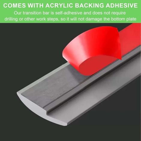 Striscia adesiva per soglia, soglia adesiva 2M, striscia per bordo moquette multistrato in PVC e gomma, profilo di transizione, adatta per pendenza soglia di 4,5 mm (1/4)