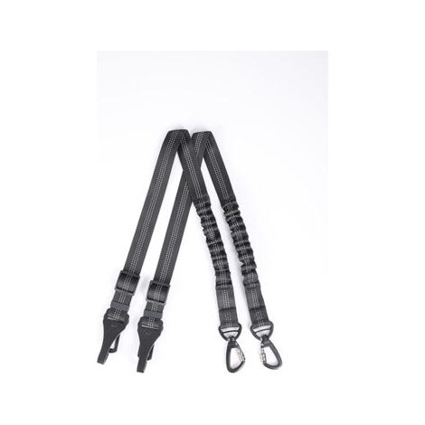 Ceinture Sécurité Chien Voiture, Laisse Chien réglable de Longueur avec D'absorption des Chocs Barre de Verrouillage de Sécurité pour Tous Les Animaux, Chats et Chiens - Nylon Noir - 2 Pièces (1/5)