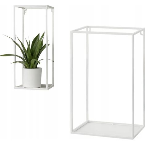 Soporte para flores de metal colgante, color blanco, Landes, 19x25x62cm (1/5)