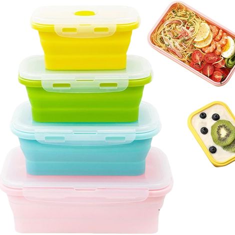 Boîtes De Conservation Alimentaire En Silicone, 4 Pièces (1/5)