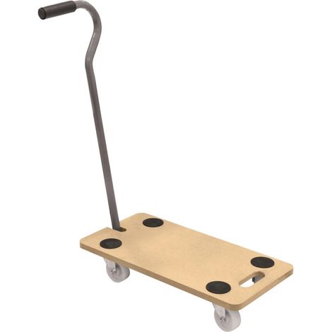 carrello trasporto pieghevole easy system con manico e ruote pivotanti in legno portata 200 kg 58x29x1,8 cm (1/4)