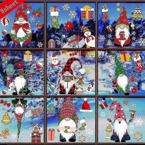 Autocollants muraux de Noël pour vitrine, décoration de Noël pour vitrine de magasin ou maison (1/3)