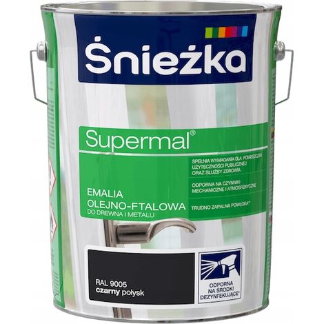 Śnieżka Supermal Émail oléophtalique noir 5 l 1 pc.