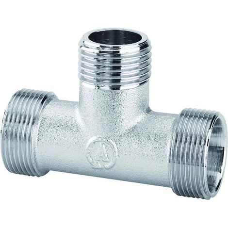 RACCORDO A T MASCHIO IN OTTONE CROMATO 1/2" M 24X19   ARTECLIMA S.R.L. (1/2)