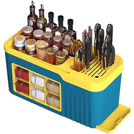 Assaisonnement bouteille boîte rangement, multifonctionnel plastique organisateur, space saving design, réglable layers (1/5)