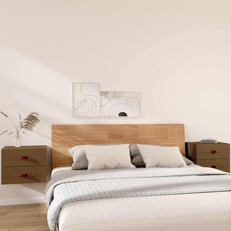 vidaXL Wall-mounted Bedside Cabinets 2 pcs Honey Brown 50x36x40 cm (1/5)