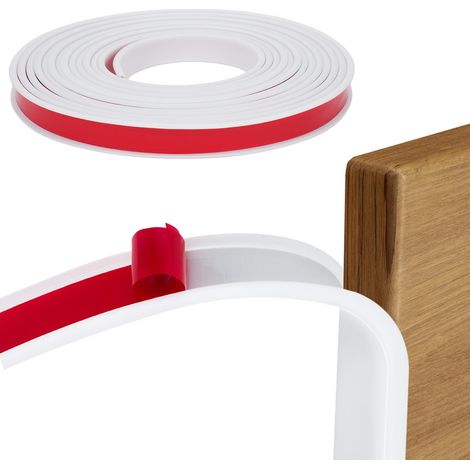 Bande de Chant en U 18mm x 6.1m - Protection Autocollante pour Coins de Table et Meubles - Profil Blanc TPE pour Sécurité Bébé et Finition Plan de Travail (1/5)