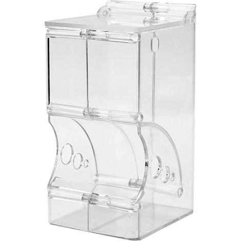 2pc Distributeur nourriture, Acrylique transparent, Anti-gaspillage, Pour hamster, Rongeur (1/5)