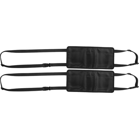 Ensemble de 2 supports pour cannes à pêche, rangement pour voiture, sangle auto-agrippante, ceinture de fixation réglable, noir (1/5)