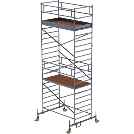 MUNK Rollgerüst mit Doppelplattform 1,35x2,45m Plattform, 7,35m AH (1/2)