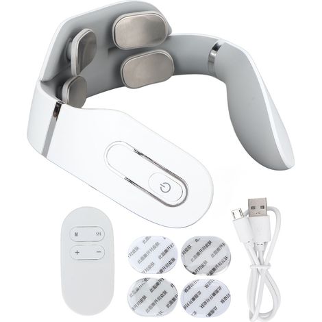 Massageur de cou électrique à impulsions 5 modes 20 niveaux d'intensité appareil sans fil relaxation cervicale (1/5)