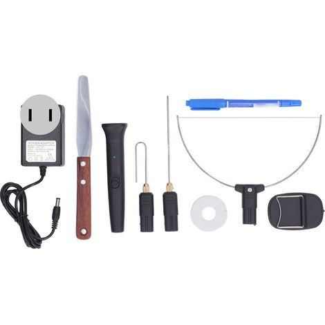 Kit de 9 piezas de cortadoras de musgo eléctricas de hilo caliente, calentamiento rápido y corte limpio, enchufe estadounidense (100-240 V CA). (1/5)