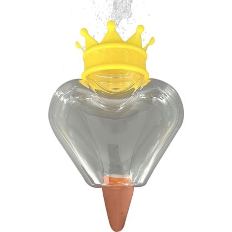 Ampoule d'arrosage pour plantes en forme de diamant avec couronne (500 ml) – Abreuvoir automatique décoratif avec embout en terre cuite (1/5)
