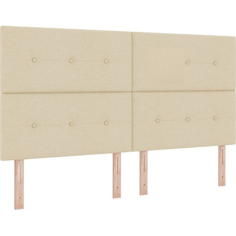 Cabecero de cama con botones capitoné tela crema 180 cm vidaXL (1/5)