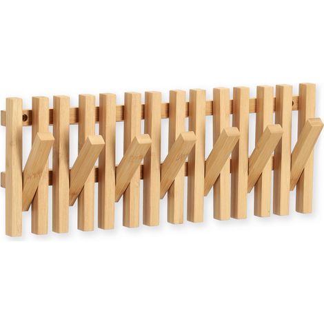 Porte-manteau mural en bambou 41 x 16 cm, ZELLER (1/5)