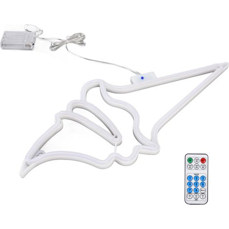 Enseigne lumineuse néon LED en forme de glace, étanche, alimentée par batterie et USB, avec télécommande, idéale pour la maison et les fêtes (bleu et rose). (1/5)