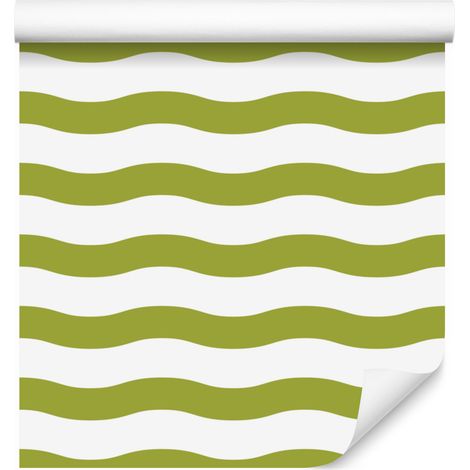 Gestreifte Tapete in Weiß, Gelb und Beige für Wohn- und Schlafzimmer, 50 x 1000 cm (1/5)