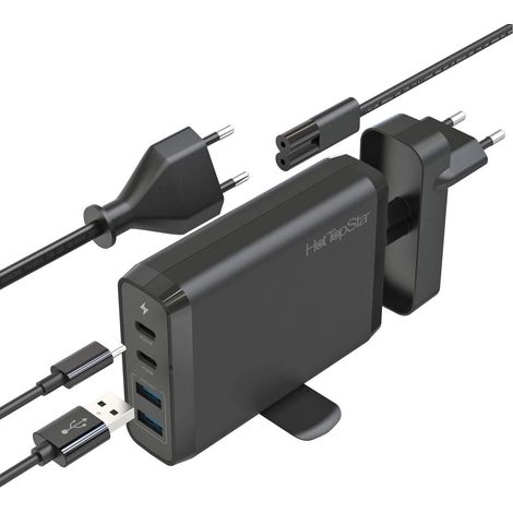 75W Travel Charger Adaptateur avec 2 USB-C PD& 2 USB 3.0, 4 Ports USB C Charger Rapide Compatible avec MacBook Pro/Air Laptop, iPhone 15/14/13, iPad Pro, Samsung Galaxy S23, SteamDeck (1/5)