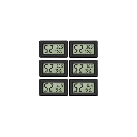 (6 PCS - A) Mini Digital LCD Thermomètre Hygromètre Température Humidité -5070℃ 10%99% RH Thermomètre Portable Thermo Hygromètre Indicateur pour Bureau Cuisine Humidors Incubateurs Reptiles