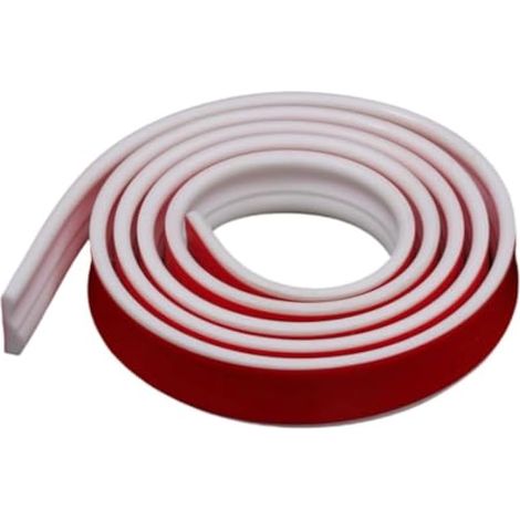 Bordure flexible - Protection murale - Bande d'angle en PVC - Moulure décorative pour plafond et cadre de miroir - Motif en relief - Autocollant facile à installer - 32 mm x 6 m - Blanc (1/5)