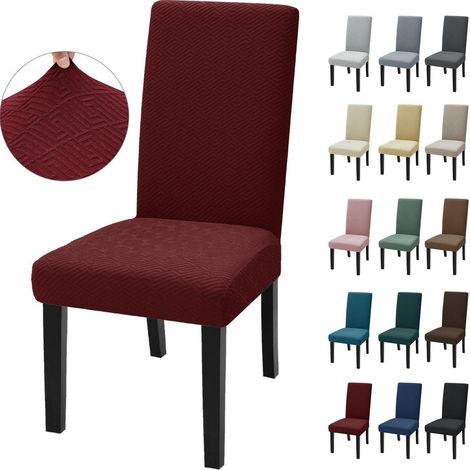 Stuhlhussen 6er Set, elastische Stuhlbezüge, universell, rot (1/5)
