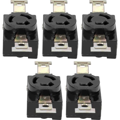 Lot de 5 prises américaines à 3 trous pour générateur à essence, compatibles avec les modèles 168f/188f 2/3/5/6,5 kW 250 V. (1/5)