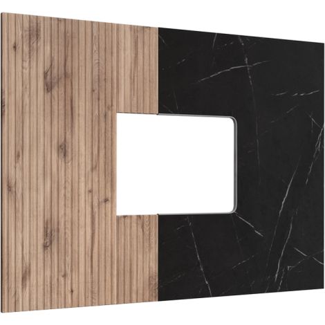Panneau mural TV Cannes PW - Bois MDF chêne Viking et effet marbre noir - 160 x 120 x 1.6 cm - Livraison gratuite (1/5)
