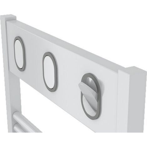 Sauter – Sèche-serviettes électrique vertical 750 W – Inertie fluide – Thermostat électronique précis 0,1 °C – Pour pièces jusqu’à 7 m² – Tubes ronds blancs (1/4)