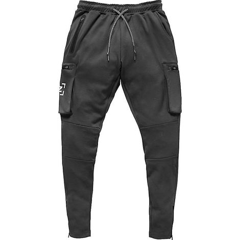 Pantalon cargo de sport européen/américain pour homme, camouflage, idéal pour le fitness, la course et l'entraînement. Fermeture éclair - XXXL - gris foncé 1 (1/5)