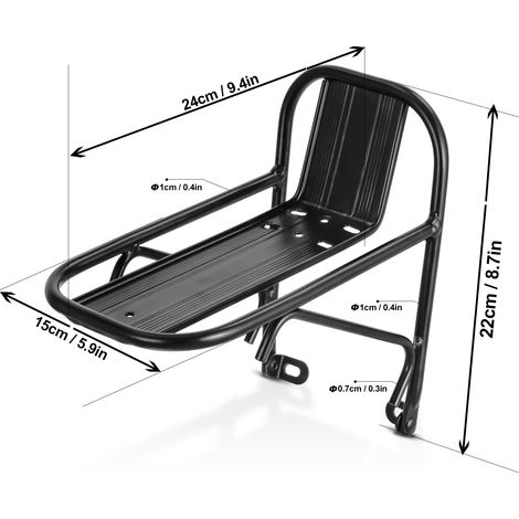 Porte-bagages avant de vélo en alliage d'aluminium, porte-bagages de vélo de montagne (1/5)
