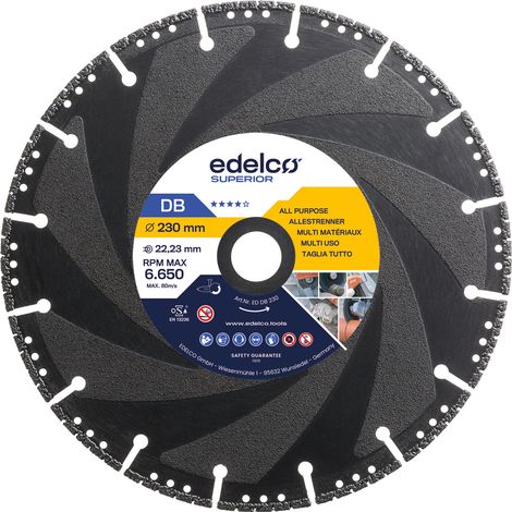 EDELCO Diamanttrennscheibe, superschnelles Schneiden, 115 mm, Durchmesser 22 mm.
