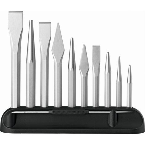 PB Swiss Tools Meißel- und Durchschläger-Satz, im Kunststoffhalter, Sonderqualität, 11-teilig
