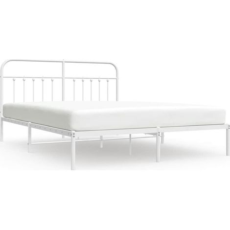 Maison Exclusive - Giroletto con Testiera Metallo Bianco 160x200 cm