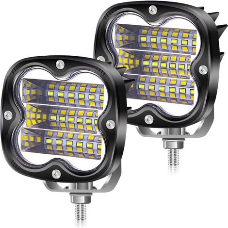 54W LED Work Lights Motorcycle LED Spotlights Fog Lights 12V 24V, 2pcs Extra Waterproof Light Bar for Off-Road Driving, Truck, Boat, 4X4, ATV (1/5)