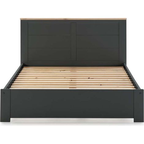 Cama para dormitorio matrimonio Anika acabado gris antracita. Para colchón 160x200 cm. (1/4)