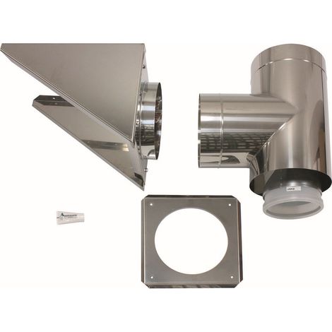 Kit de connexion de base 200/300 mm pour façade, concentrique, acier inoxydable/PP
