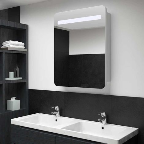 vidaXL Mueble de baño con espejo LED 60x11x80 cm (1/5)
