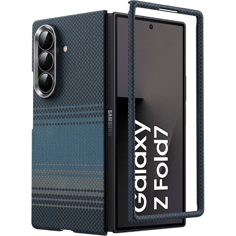 Hülle für Samsung Galaxy Z Fold7 5G – magnetische Aramidfaser, blau (1/5)
