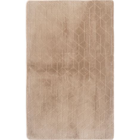 STRADO 3D-Plüschteppich „Hase“, weich wie ein Kaninchen, rutschfest, 140 x 200 cm, Beige