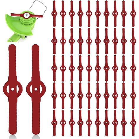 50pcs Lames de Rechange en Plastique pour Débroussailleuse - Lot de Lames de 14cm pour Gazon - Coupe-Bordures sans Fil Idéales pour Tondeuse de Jardin(Rosso) (1/5)